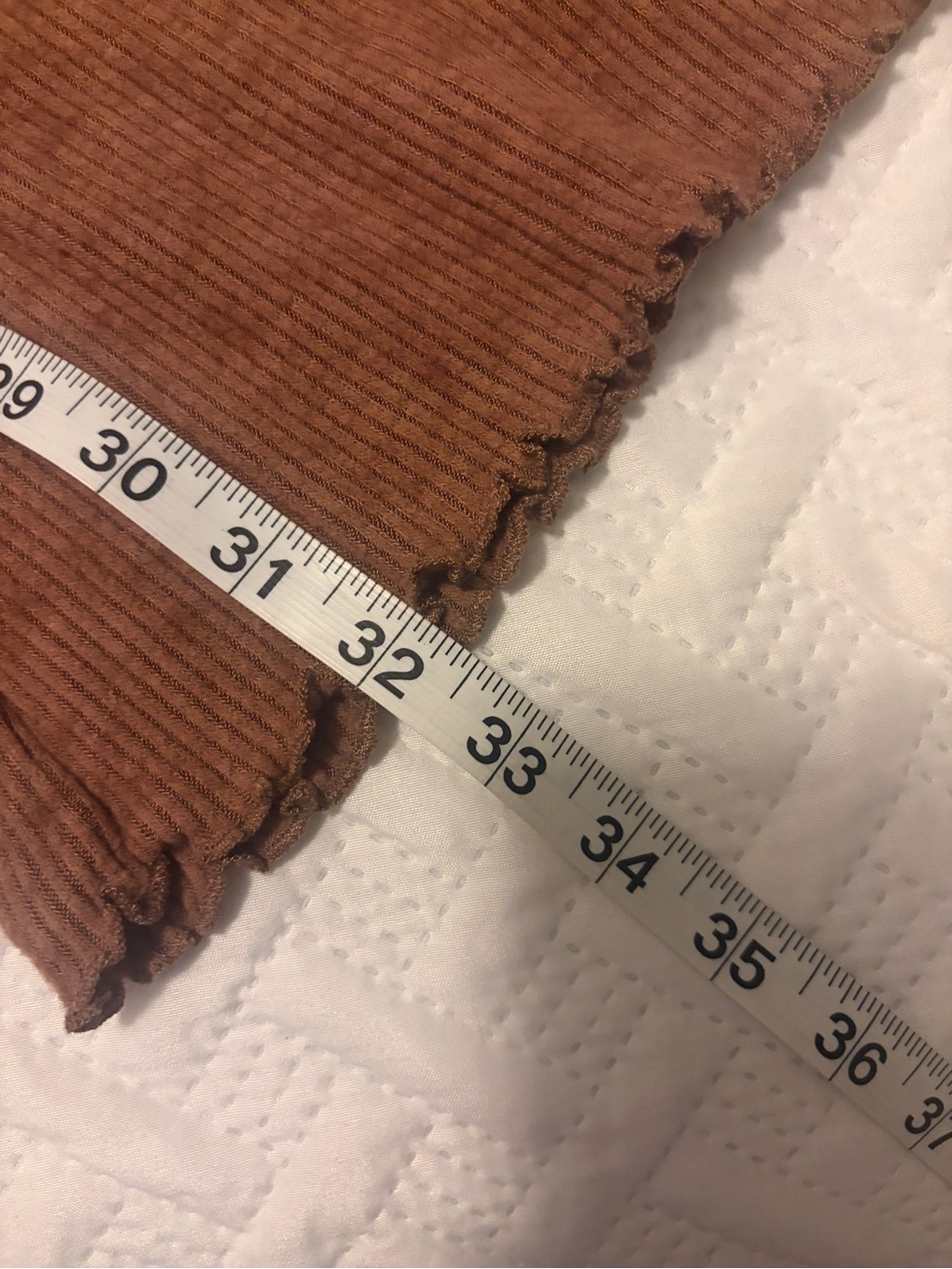 American Eagle Outfitters | Brown High-Waist Ribbed Knit Flare Lounge Pants - Picture 8 of 8